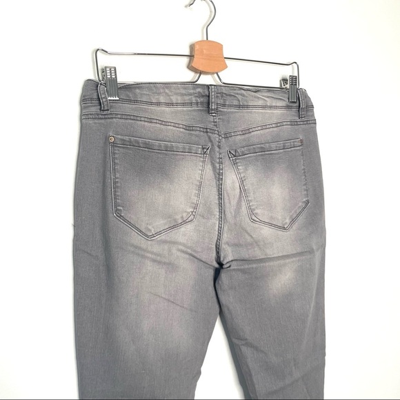 Kensie | Gray Distressed Mid Rise Effortless Ankle Jeans - Picture 6 of 7